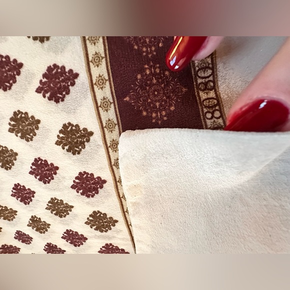 Silk Paisley Patterned Scarf, Silky Scarf, Headband 48.5"x9" - Picture 6 of 11